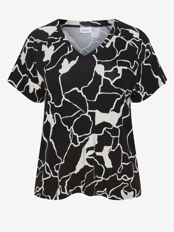 Fransa Bílo-černé dámské vzorované tričko Fransa