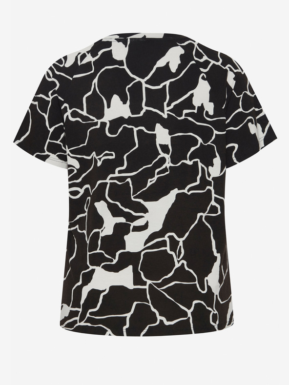 Fransa Bílo-černé dámské vzorované tričko Fransa