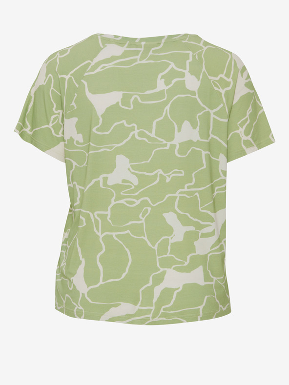 Fransa Bílo-zelené dámské vzorované tričko Fransa