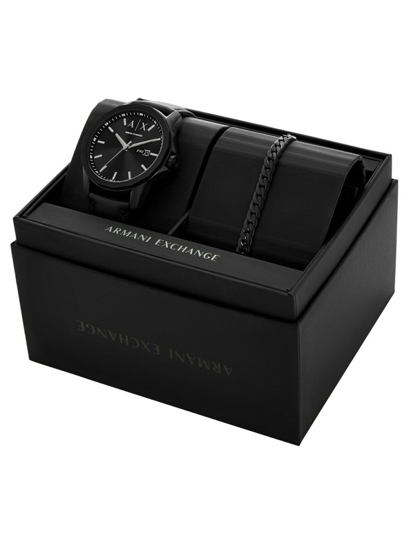 Armani Exchange Dárková sada hodinek a náramku Armani Exchange BANKS AX7147SET