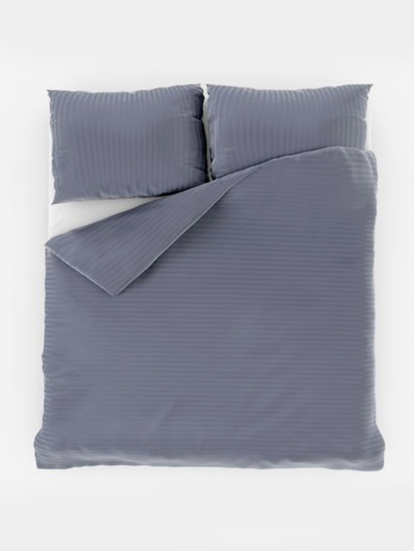 Kvalitex Saténové prodloužené povlečení s proužkem 140x220, 70x90cm TMAVĚ ŠEDÉ